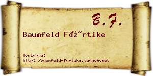 Baumfeld Fürtike névjegykártya